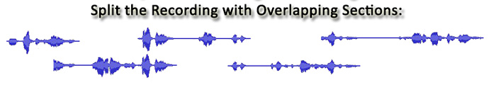 Start-Stop DTS Conference Recording & Transcription System's ability to split the Recording with Overlapping Sections