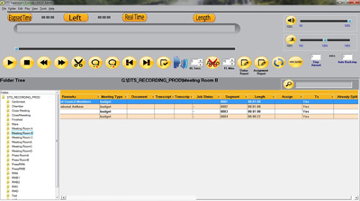 Start-Stop DTS Conference Recording & Transcription System's ability to split the Recording MP3 Supervisor Console