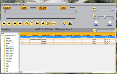 Start-Stop DTS Conference Recording & Transcription System's ability to split the Recording MP3 Supervisor Console