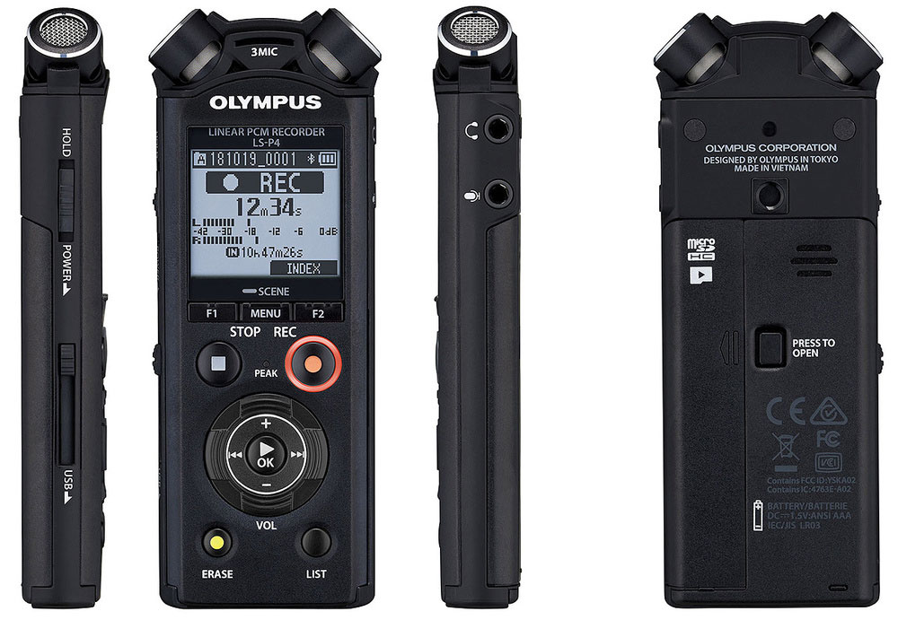 Olympus LS-P4 | Bluetooth Voice Recorder | StartStop